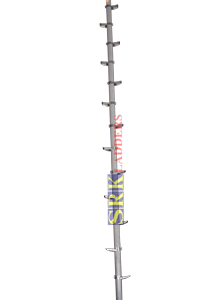 Unipole Fiber Ladder - 70mm (2.75") Fiber Pipe With 2.75" Aluminium Steps